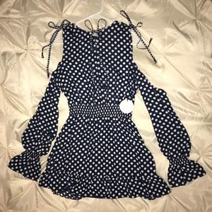 Revolve Polka Dot Long Sleeve Minidress